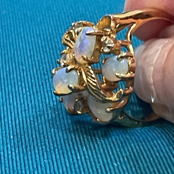 Australian Purple Lavender Crystal Opal Ring - Picture 2 of 7